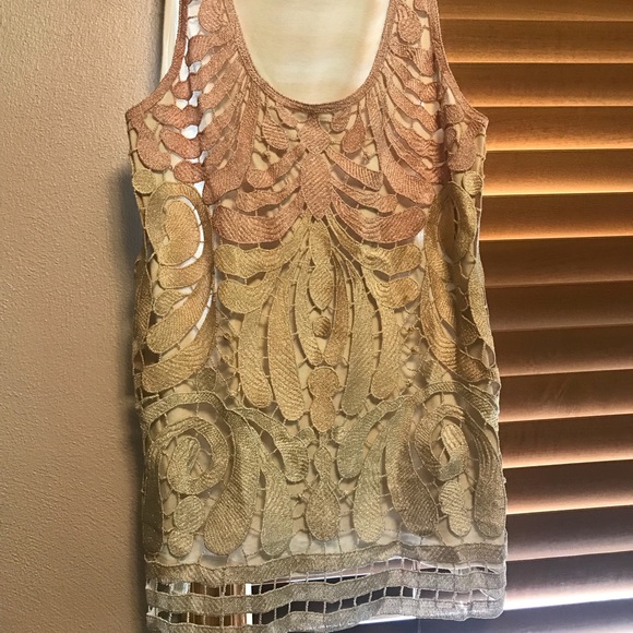 Beautiful tan/pink tank top - Picture 2 of 2